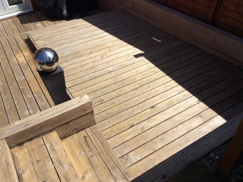 Decking following professional cleaning