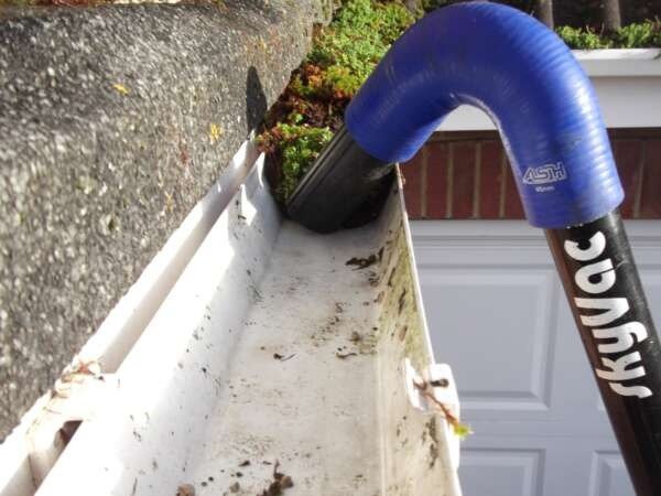 Gutter clearing — photograph from JettaClean